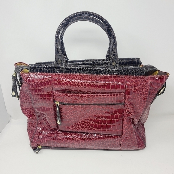 Samantha Brown | Red Faux Leather Crocodile Print Travel Bag (One Size) - Picture 16 of 16